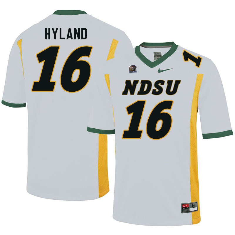 Men #16 Isaac Hyland North Dakota State Bison College Football Jerseys Stitched-White Men #16 Isaac Hyland North Dakota State Bison College Football Jerseys Stitched-White